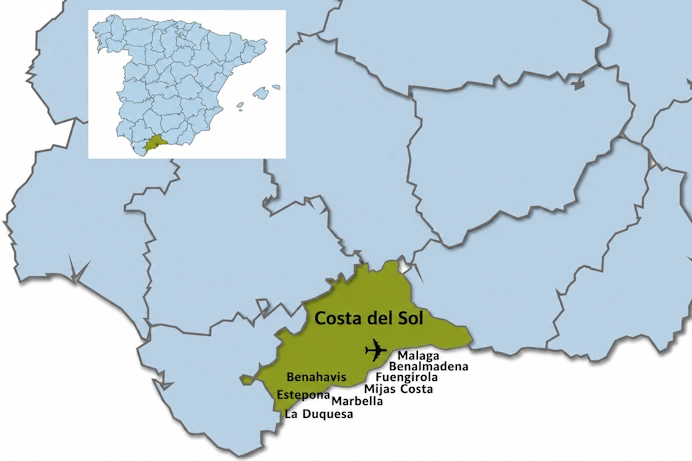 Map of Costa del Sol areas